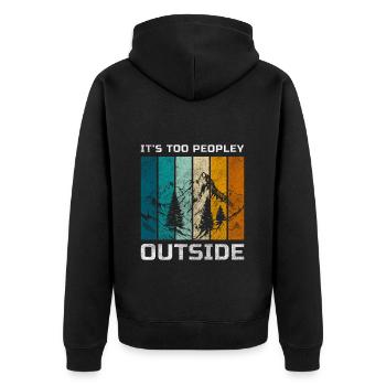 Antisozial Schüchtern Humor Zurückgezogen - Unisex Premium Bio Zip Hoodie - Schwarz - Hinten - Nico (187cm)