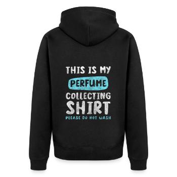 Parfüm Beauty Körperpflege Scent - Unisex Premium Bio Zip Hoodie - Schwarz - Hinten - Nico (187cm)