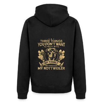 Pedigree Chien Amour Fort - Veste à capuche bio Premium Unisexe - noir - Dos - Nico (187cm)