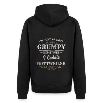 Rassehund Hunderasse Hundehalter Aufpasser - Unisex Premium Bio Zip Hoodie - Schwarz - Hinten - Nico (187cm)