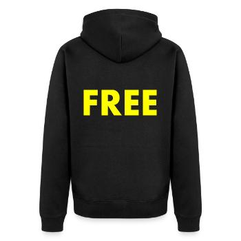 Free - Unisex Premium Bio Zip Hoodie - Schwarz - Hinten - Nico (187cm)