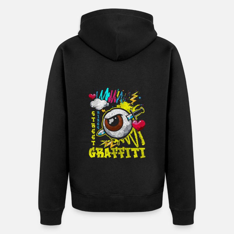 Peinture Graffiti Mode Unique - Veste à capuche bio Premium Unisexe - noir