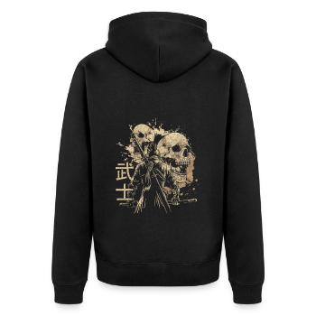 Asien Kultur Kampfkunst Aufgehende Sonne - Unisex Premium Bio Zip Hoodie - Schwarz - Hinten - Nico (187cm)