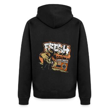 Graffiti Art Streetwear Unique - Unisex Premium Organic Zip Hoodie - black - Back - Nico (187cm)