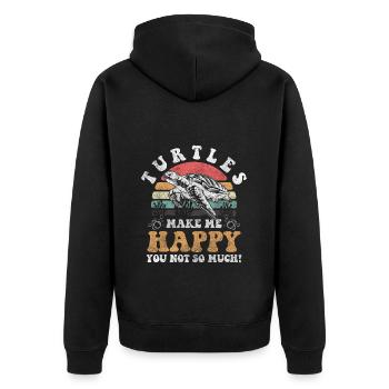 Turtle Sea Creatures Environmentalist - Unisex Premium Organic Zip Hoodie - black - Back - Nico (187cm)
