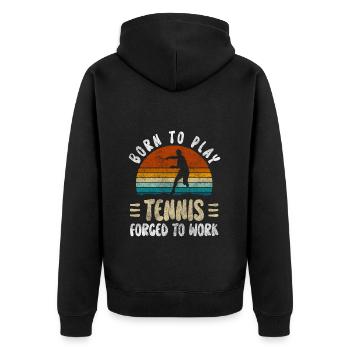 Joueur de tennis Sport Fitness Tournoi - Veste à capuche bio Premium Unisexe - noir - Dos - Nico (187cm)