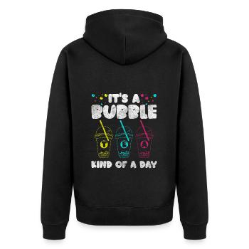 Boba Drink Sirop Boisson à emporter - Veste à capuche bio Premium Unisexe - noir - Dos - Nico (187cm)