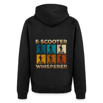 Rollerfahrer Zukunft Umwelt Speed - Unisex Premium Bio Zip Hoodie - Schwarz - Hinten - Nico (187cm)