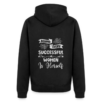 International Women's Day Emancipation Right Future - Unisex Premium Organic Zip Hoodie - black - Back - Nico (187cm)
