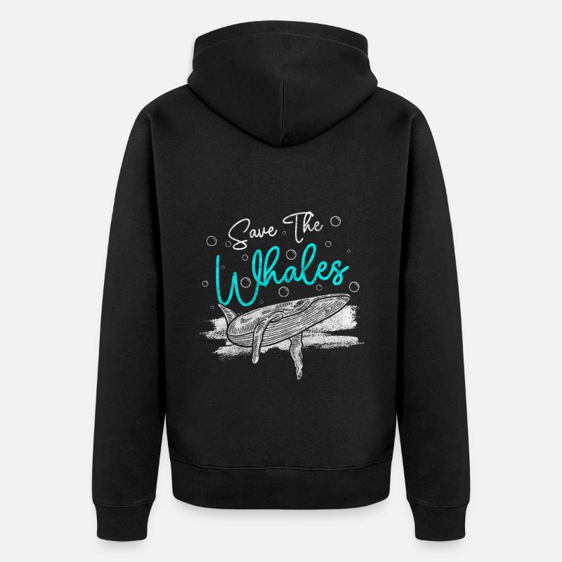 Wal Meeresbewohner See - Unisex Premium Bio Zip Hoodie - Schwarz