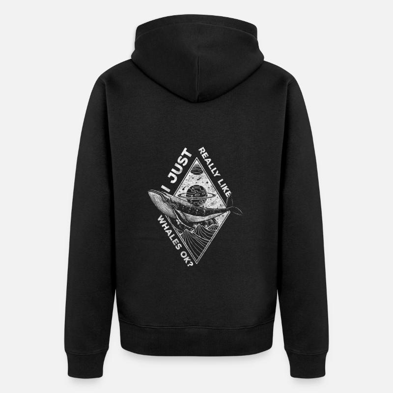 Baleines Océan Nature Plongée - Veste à capuche bio Premium Unisexe - noir