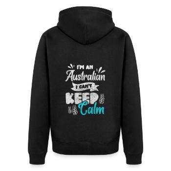 Vacances en Australie L’Australien prêt pour les vacances - Veste à capuche bio Premium Unisexe - noir - Dos - Nico (187cm)