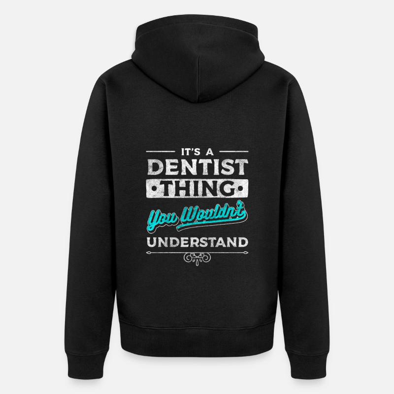 Dentiste Profession Appareils Mâchoire - Veste à capuche bio Premium Unisexe - noir