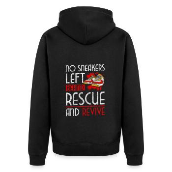 Schuhliebhaber Einkauf Trend - Unisex Premium Bio Zip Hoodie - Schwarz - Hinten - Nico (187cm)