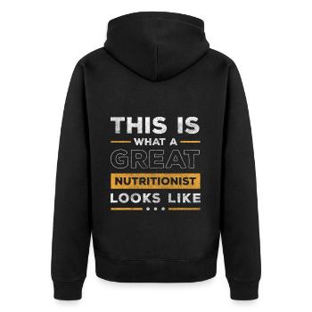 Advisor Help Goal Figure - Unisex Premium Organic Zip Hoodie - black - Back - Nico (187cm)