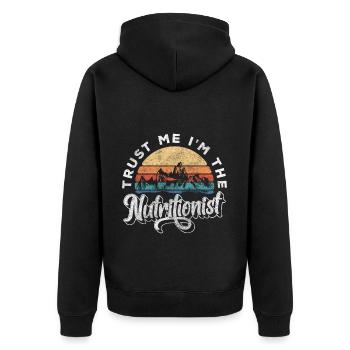 Nutritionist Healthy - Unisex Premium Organic Zip Hoodie - black - Back - Nico (187cm)
