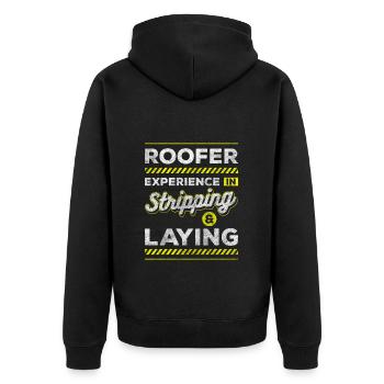 carpenter roofs house builder hammer - Unisex Premium Organic Zip Hoodie - black - Back - Nico (187cm)