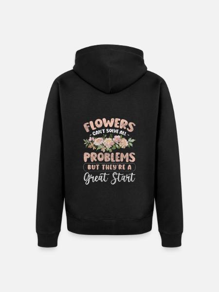 Blumen Danke Romantisch Blüte - Unisex Premium Bio Zip Hoodie - Schwarz