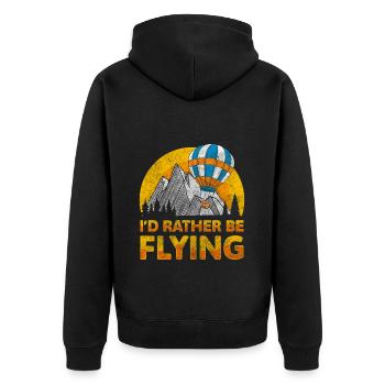 Ballon Aufregend Heiß - Unisex Premium Bio Zip Hoodie - Schwarz - Hinten - Nico (187cm)