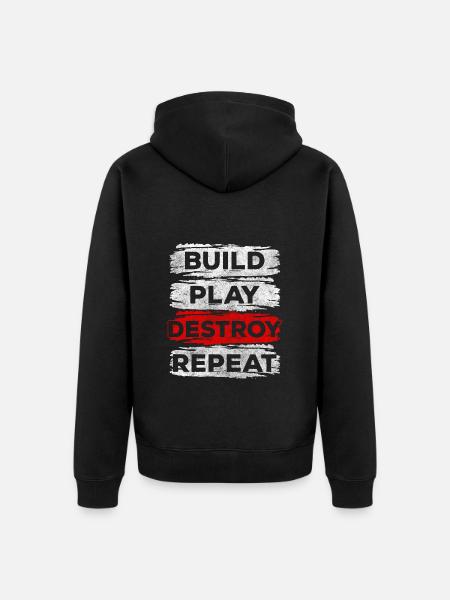 Building blocks Children's World - Unisex Premium Organic Zip Hoodie - black