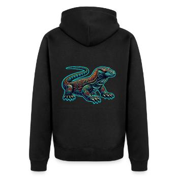 Komodo Dragon - Unisex Premium Bio Zip Hoodie - Schwarz - Hinten - Nico (187cm)