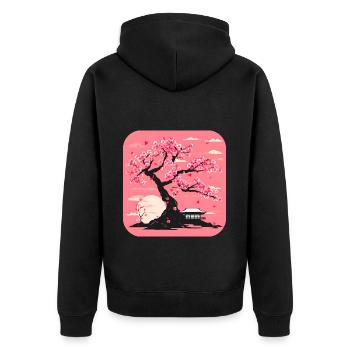Japon Tour du Monde Temples Culture - Veste à capuche bio Premium Unisexe - noir - Dos - Nico (187cm)