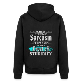 Serveur Spécialiste Travail Profession - Veste à capuche bio Premium Unisexe - noir - Dos - Nico (187cm)