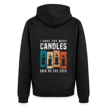 Kerzenmacher Hobby Romantiker Dekoration - Unisex Premium Bio Zip Hoodie - Schwarz - Hinten - Nico (187cm)