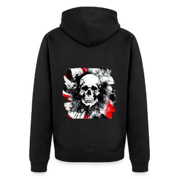 Skull Trash Polka Biker Culture - Unisex Premium Organic Zip Hoodie - black - Back - Nico (187cm)