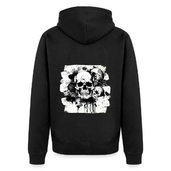 Totenkopf Trash Polka Heavy Metal - Veste à capuche bio Premium Unisexe - noir - Dos - Nico (187cm)