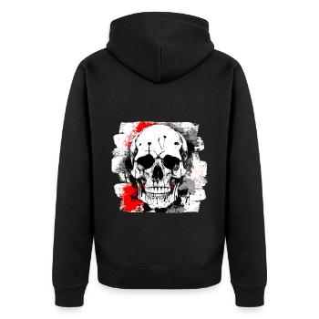 Heavy Metal Tattoo Biker Club - Unisex Premium Bio Zip Hoodie - Schwarz - Hinten - Nico (187cm)