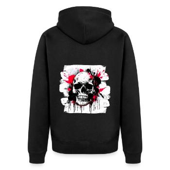 Style de tatouage Heavy Metal Trash Polka - Veste à capuche bio Premium Unisexe - noir - Dos - Nico (187cm)