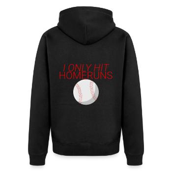 I Only Hit Homeruns 4 - Unisex Premium Bio Zip Hoodie - Schwarz - Hinten - Nico (187cm)