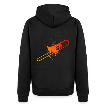 Ladies Tenor Trombone Brass Instrument Trombone - Unisex Premium Organic Zip Hoodie - black - Back - Nico (187cm)