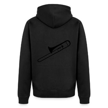 Ladies Brass Instrument Trombone Trombonist - Unisex Premium Organic Zip Hoodie - black - Back - Nico (187cm)
