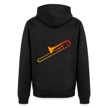 Tenorposaune Herren Posaunisten Posaunistin - Unisex Premium Bio Zip Hoodie - Schwarz - Hinten - Nico (187cm)
