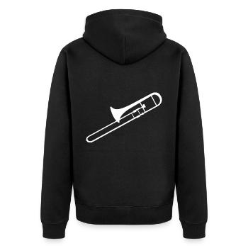Ténor Trombone Trombone Brass Band Dames Hommes - Veste à capuche bio Premium Unisexe - noir - Dos - Nico (187cm)