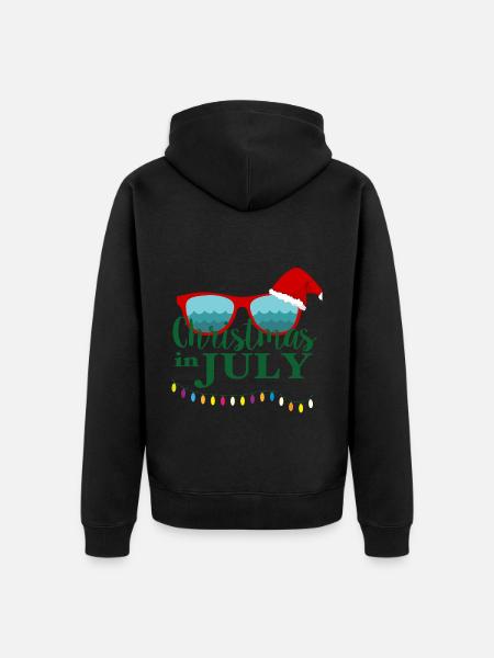 christmas in july,July - Unisex Premium Organic Zip Hoodie - black
