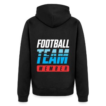 Équipe de football - Veste à capuche bio Premium Unisexe - noir - Dos - Nico (187cm)