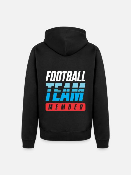 Football Team - Unisex Premium Organic Zip Hoodie - black