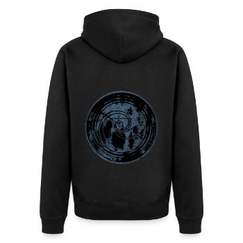 Rune Rune Spirale Fibonacci - Veste à capuche bio Premium Unisexe - noir - Dos - Nico (187cm)