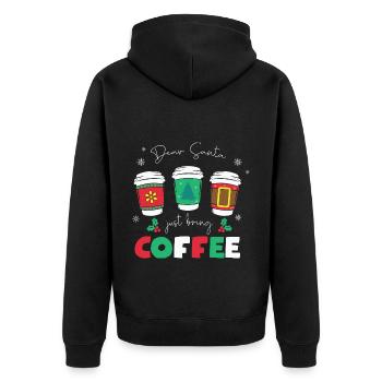 Cadeaux de Noël Noël - Veste à capuche bio Premium Unisexe - noir - Dos - Nico (187cm)