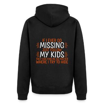 Si jamais je disparais, suivez simplement mes enfants 4 - Veste à capuche bio Premium Unisexe - noir - Dos - Nico (187cm)