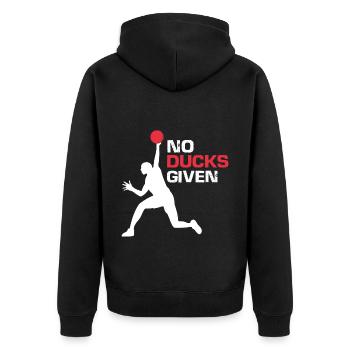 Dodgeball for Dodgeball Player and Gaga Ball - Unisex Premium Organic Zip Hoodie - black - Back - Nico (187cm)