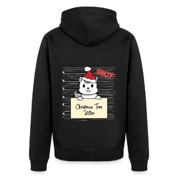 Weihnachtsbaum Umschubser Einhorn Katze - Unisex Premium Bio Zip Hoodie - Schwarz - Hinten - Nico (187cm)