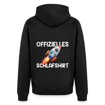 Rakete Schlaf Raketen Schlafanzug Geschenk - Unisex Premium Bio Zip Hoodie - Schwarz - Hinten - Nico (187cm)