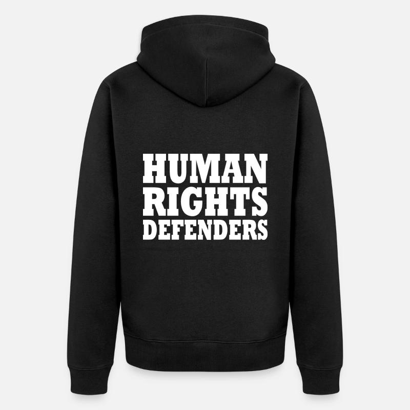 Human rights defenders - Veste à capuche bio Premium Unisexe - noir