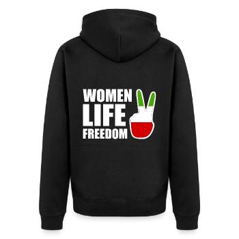 Women life freedom - Veste à capuche bio Premium Unisexe - noir - Dos - Nico (187cm)