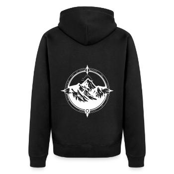 Symbole de voyage Compass Mountains - Veste à capuche bio Premium Unisexe - noir - Dos - Nico (187cm)