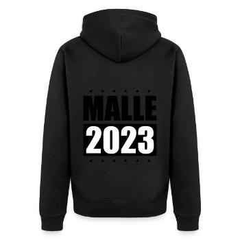 Malle 2023 - Unisex Premium Organic Zip Hoodie - black - Back - Nico (187cm)